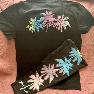 🌟💗HOST PICK!💗🌟Victoria’s Secret PINK Cotton High Waist Leggings & Campus Tee